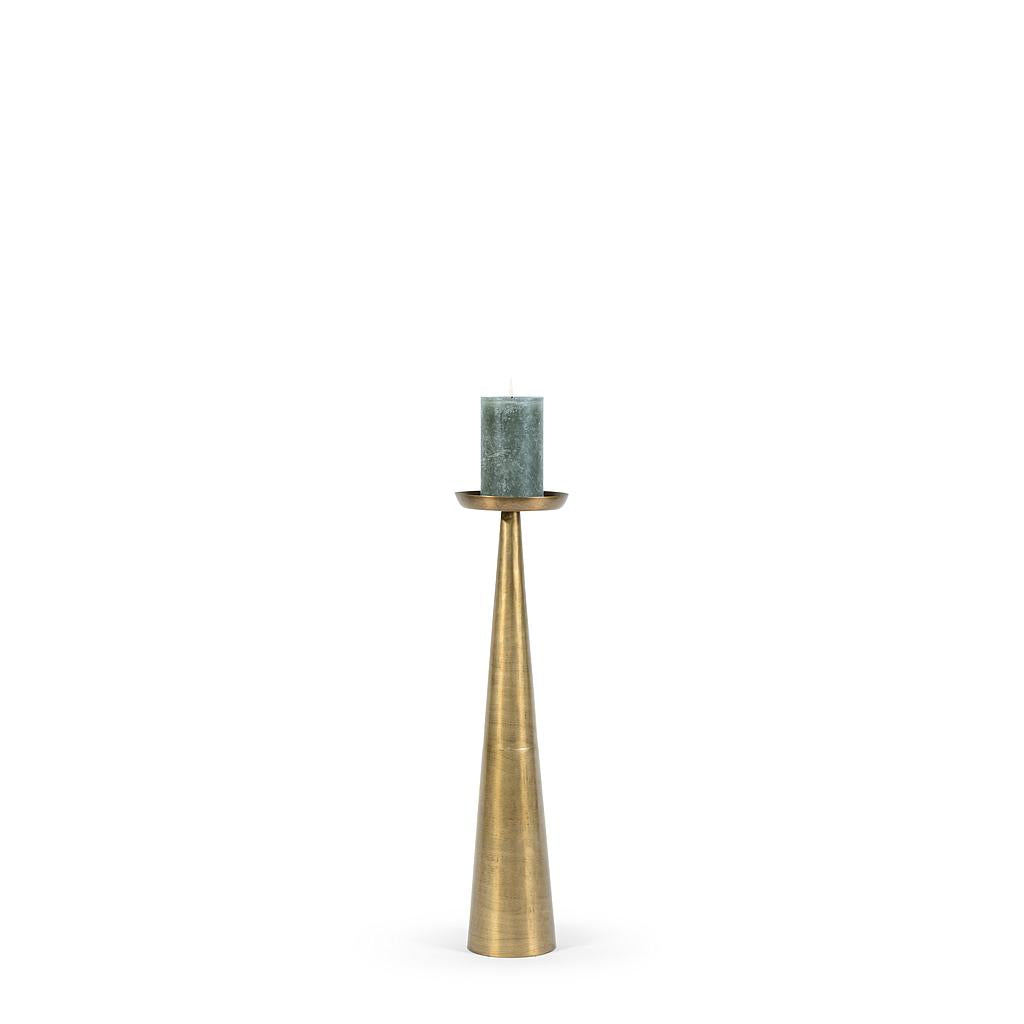 Large gold metal candle holder