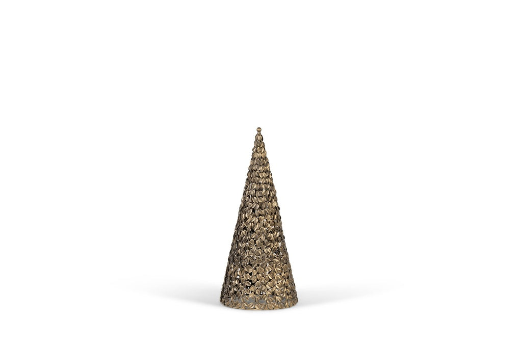 Petit sapin en métal avec effet feuille - Décoration de noel