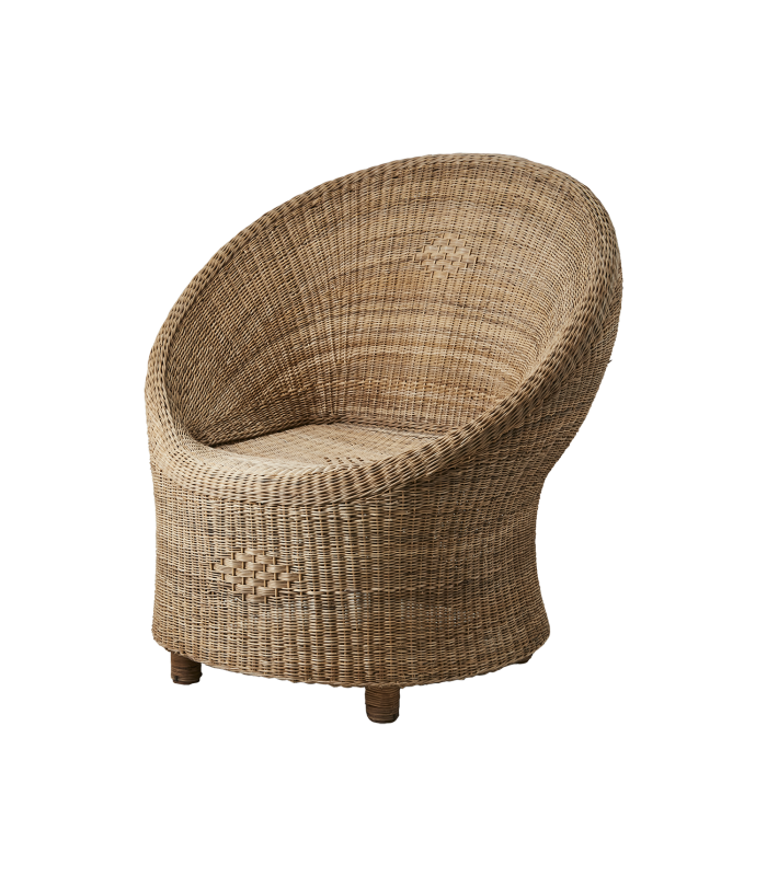 Fauteuil en rotin avec pied - Style africain