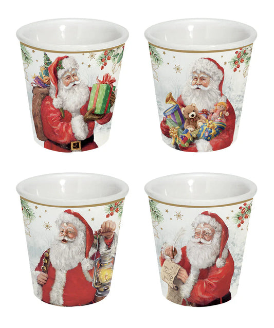 Set de 4 tasses à café père noel